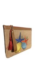 Nazar Göz Nakışlı Jüt Clutch Çanta - Görsel 3