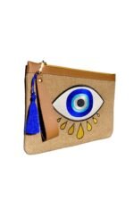 Nazar Göz Nakışlı Jüt Clutch 30×20 cm - Görsel 2