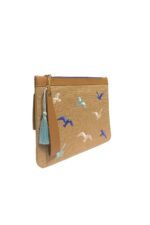 Martı Nakışlı Doğal Jüt Clutch Çanta 30 × 20 cm - Görsel 2