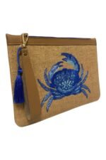 Yengeç Nakışlı Doğal Jüt Clutch Çanta - Görsel 2