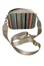 Turkuaz Hasır Çapraz Çanta