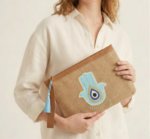 Fatma Ana Turkuaz Clutch 30*20