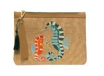 Deniz Atı Nakışlı Jüt Clutch Çanta 30 × 20 cm - Görsel 2