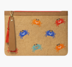 Çoklu Yengeç Nakışlı Jüt Clutch Çanta 30×20 cm