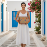 Çoklu Yengeç Nakışlı Jüt Clutch Çanta 30×20 cm - Görsel 2