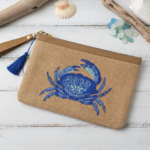 Yengeç Nakışlı Doğal Jüt Clutch Çanta - Görsel 4