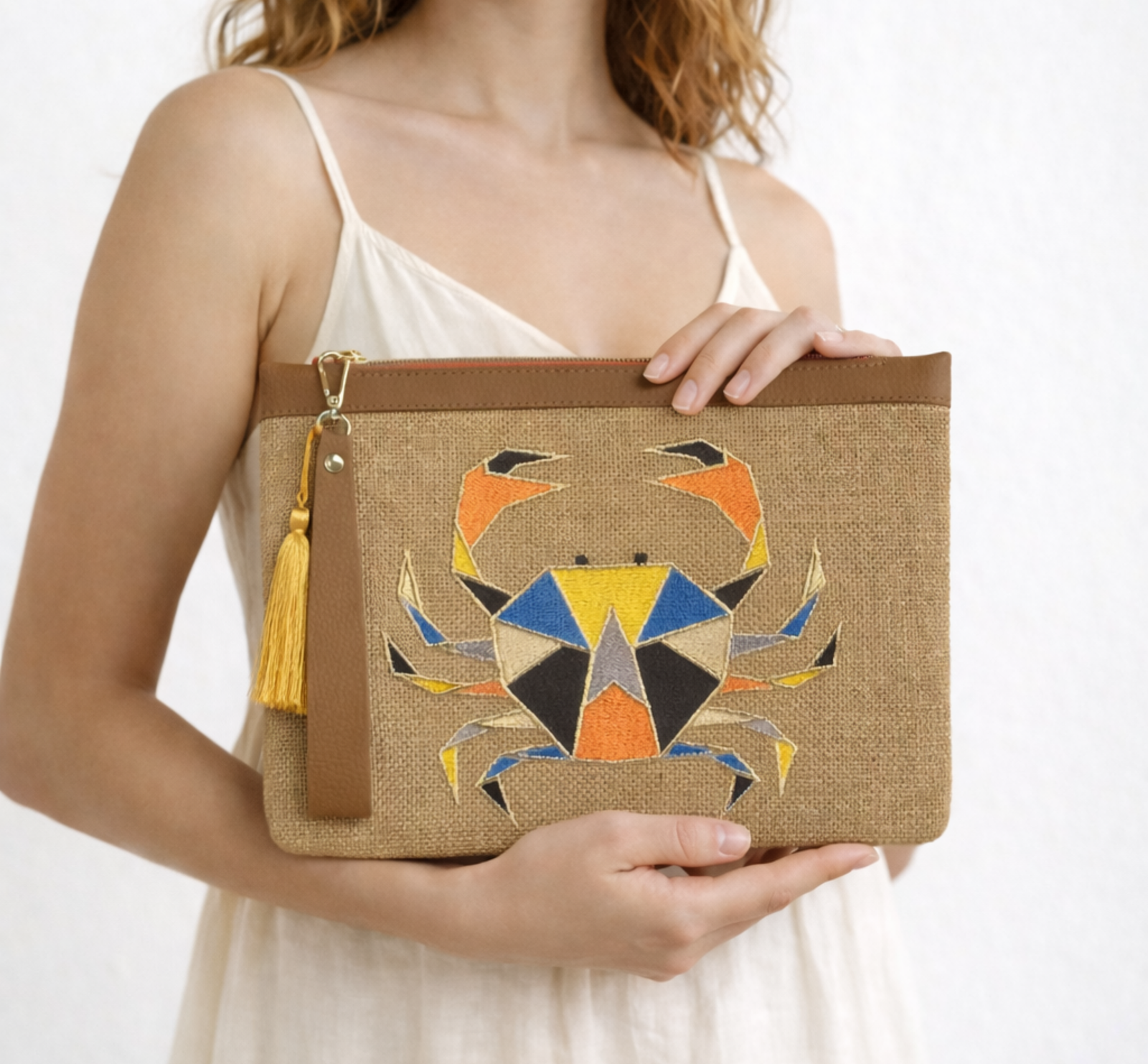 RENKLİ YENGEÇ Geometrik Yengeç Clutch 30 * 20 Cm - Görsel 1