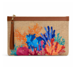 Mercan Bahçesi Panç Nakışlı Jüt Clutch 32*22