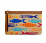 Okyanus Balıkları Nakışlı Jüt Clutch 32*22