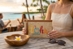 Tropik Aloha  Jüt Clutch  32*22 cm - Görsel 3