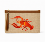 Kırmızı Istakoz Nakışlı Jüt Clutch Çanta