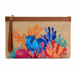 Mercan Bahçesi Panç Nakışlı Jüt Clutch 32*22