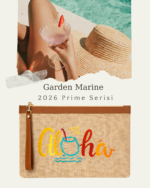 Tropik Aloha  Jüt Clutch  32*22 cm - Görsel 4